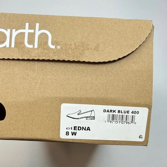 Earth Women's Edna Flat Slip-On Wide Width Loafers- Dark Blue- Size 8W - Picture 4 of 11